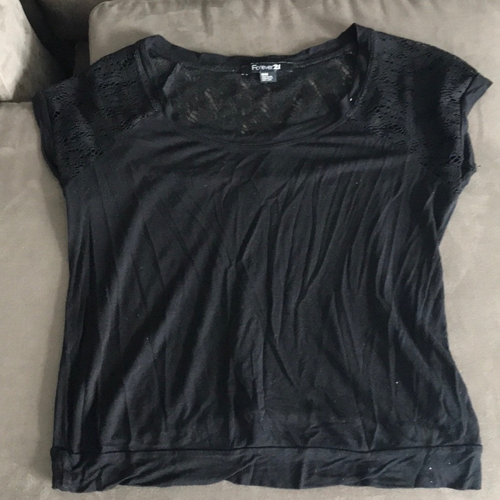 Black Lace Shouldered Top